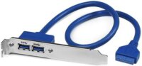 Startech USB3SPLATE 2 Port USB 3.0 A - Slot Plate hátlapi kivezetés 0.5m - Kék