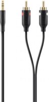 Belkin Portable JACK - RCA kábel 2m (3.5mm jack apa - 2xRCA apa) - Fekete