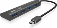 RaidSonic IB-AC6405-C USB 3.0 C - 4X USB 3.0 A Adapter - Fekete