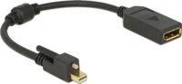 DeLOCK mini Displayport csavarral apa - Displayport anya adapter - Fekete