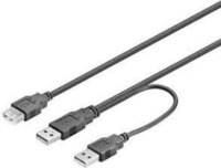 Goobay 93353 USB 2.0 Y-kábel 0.3m - Fekete