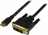 Startech HDCDVIMM2M mini HDMI - DVI-D (Apa-Apa) Adapterkábel 2m Fekete