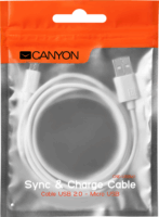 Canyon CNE-USBM1W Micro USB 2.0 adat- és töltőkábel 1m - Fehér