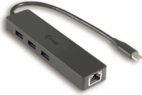 I-TEC C31GL3 Slim Type-C USB 3.0 HUB LAN porttal (3+1 port) Fekete