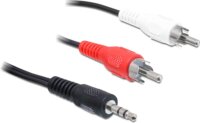 Delock 84942 3.5 mm Jack - 2x RCA (apa - apa) kábel 3m - Fekete