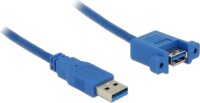 Delock 85112 USB 3.0 A apa - USB 3.0 A anya rögzítőfejjel kábel 1m - Kék