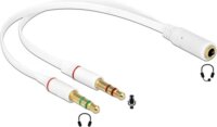 Delock 65585 3.5mm Jack apa - 2x 3.5mm Jack anya kábel 0.2m - Fehér