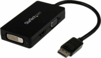 Startech DP2VGDVHD DisplayPort - VGA/DVI-D/HDMI Adapterkábel Fekete