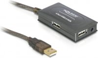Delock 82748 USB 2.0 Hosszabbító HUB (4 port) 10m Fekete