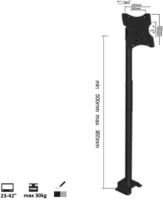 Maclean MC-504b 23"-42" LCD TV/Monitor mennyezeti tartó - Fekete