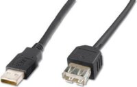 Assmann AK-300200 USB 2.0 Hosszabbító Kábel 3m - Fekete