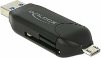 Delock 91734 Micro USB OTG-kártyaolvasó + USB 3.0 A-csatlakozódugóval - Fekete