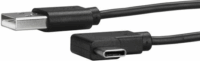 Startech USB2AC1MR USB A - USB C 90° (apa - apa) kábel 1m - Fekete