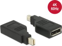 DeLOCK Mini Displayport apa - Displayport anya 90° adapter - Fekete