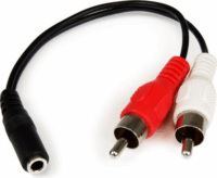 Startech MUFMRCA 3.5mm Jack anya - 2x RCA apa kábel 0.15m - Fekete