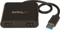 Startech USB 3.0 apa - 2x HDMI anya adapter - Fekete