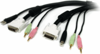 Startech USBDVI4N1A6 DVI-I + USB-A + 2x Jack 3.5mm - DVI-I + USB-B + 2x Jack 3.5mm (apa - apa) kábel 1.8m - Fekete