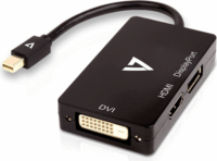 V7 Mini DisplayPort apa - DVI + HDMI + DisplayPort anya adapter - Fekete