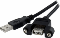 Startech USBPNLAFAM1 USB-A apa - USB-A rögzítőfejes anya kábel 0.3m - Fekete