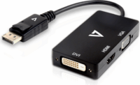 V7 DisplayPort apa - VGA + DVI + HDMI anya adapter - Fekete