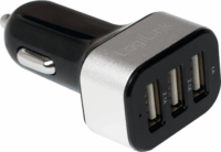 LogiLink PA0082 Autós töltő 5.1A( 3x USB) Fekete/Ezüst
