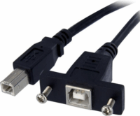 Startech USBPNLBFBM1 USB-B (apa - anya) kábel rögzítővel 0.3m - Fekete