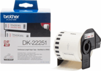 Brother DK-22251 62mm x 15.24 méter öntapadós papírszalag - Fehér alapon fekete/piros