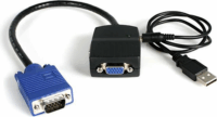 Startech ST122LE VGA apa - 2x VGA anya kábel 0.6m - Fekete