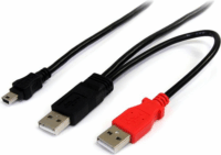 Startech USB2HABMY6 USB Mini B - 2x USB-A (apa - apa) kábel 1.8m - Fekete