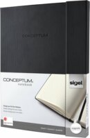 Sigel Conceptum Softwave kockás exkluzív A4+ Jegyzetfüzet Fekete