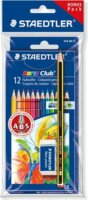 Staedtler Noris Club Hatszögletű színes ceruza készlet (12 db / csomag) + 1 db grafitceruza + 1 db radír