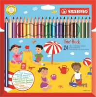 Stabilo Trio Háromszögletű vastag színes ceruza készlet (24 db / csomag)