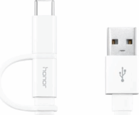 Huawei Honor AP55S USB Type-A - Type-C/microUSB (apa-apa) kombinált adatkábel Fehér