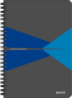 Leitz Office 90 lapos A5 vonalas spirálfüzet - Szürke -kék