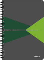 Leitz Office 90 lapos A5 vonalas spirálfüzet - Szürke -zöld