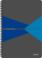 Leitz Office 90 lapos A4 kockás spirálfüzet - Szürke -kék