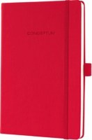 Sigel Conceptum 194 lapos A5 kockás jegyzetfüzet -Piros