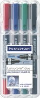 Staedtler Lumocolor Duo 0.6/1.5mm Alkoholos marker készlet 4 szín