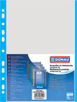 Donau A4 lefűzhető 40 mikron narancsos felületű genotherm színes oldalcsíkkal - Kék (100 db / csomag)
