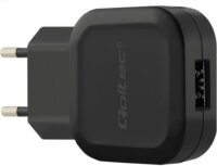 Qoltec Hálózati adapter USB + USB type C (5V / 2.4A) Fekete