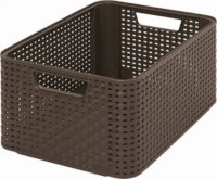 Curver "Style M" Rattan Műanyag Tárolókosár 18L - Sötétbarna