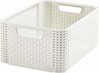 Curver "Style M" Rattan Műanyag Tárolókosár 18L - Törtfehér