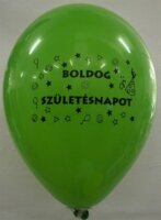 Léggömb 26 cm - "Boldog Születésnapot" Vegyes színek (6 db)