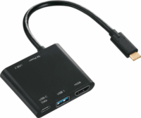 Hama 135729 USB-C apa - USB-C + 2x USB-A + HDMI anya adapter - Fekete