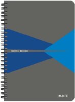 Leitz Office 90 lapos A5 kockás spirálfüzet - Szürke-kék