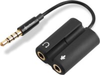 Sharkoon 3.5mm Jack M - 2x 3.5mm Jack F (Audio+mikrofon) Feket