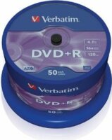 Verbatim 43550 AZO DVD+R lemez Hengerdobozban 50db