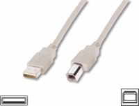 Assmann AK-300105-030-E USB-A - USB-B (apa - apa) kábel 3m - Fehér