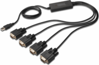 Digitus USB2.0/4 x RS232 (DB9M) konverter kábel, 5 LGW
