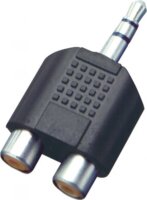 Somogyi AC 17 3.5 mm Jack apa - 2x RCA anya adapter - Fekete